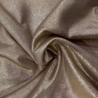 China FDY Foil Polyester Spandex Gold Foil Metallic Fabric for sale