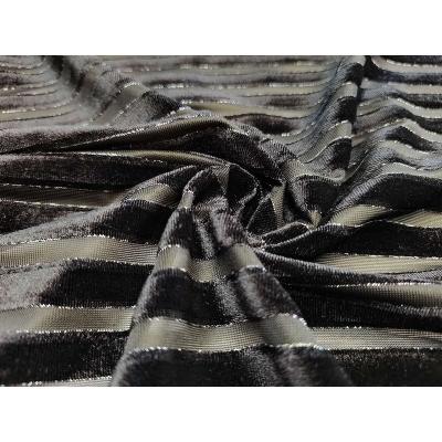 China China anti static hot sale polyester pleuche lurex black embossed velvet fabric for sale