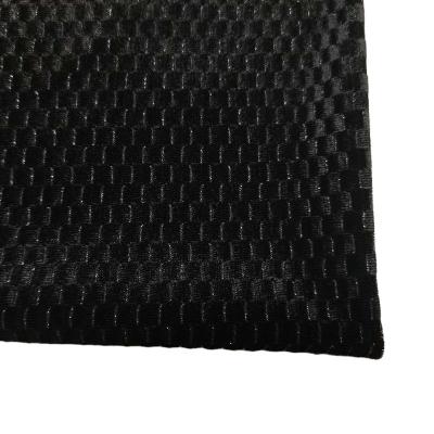 China Antistatic soft pleuche velvet lurex embossed polyester fabric for dresses for sale