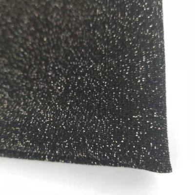 China Metallic black metallic lurex plain dyed polyester knitted fabric wirh glitter for sale