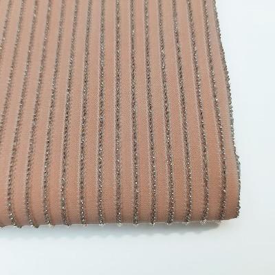 China Fashion polyester spandex textile gold lurex stripe antistatic fabric for garment making for sale