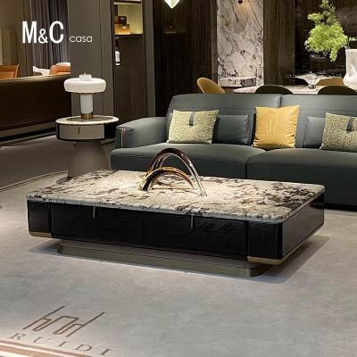 China (Other) AK-088G adjustable modern coffee table TV stand and luxury coffee table set coffee table villa mansion furniture for sale