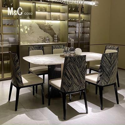 China (Size)Adjustable Marble Dining Table Dining Table Set 6 Seater Luxury Dining Table for sale