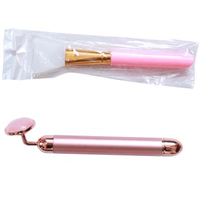 China Whitening Skin Care Facial Massage Roller Electric Vibrating Electric Pink Crystal Roller Face Massager for sale