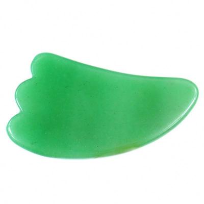 China Wrinkle remover face slimming crystal body gua sha massage tool panel green jade scuff roller gua sha for sale