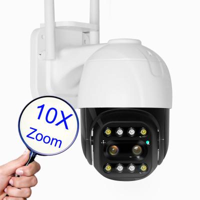 China Qearim NIGHT VISION Dual Lens 2.5 Inch WIFI PTZ Wireless Network Dome Camera 10X Super Zoom IP Wireless Rear View Camera for sale