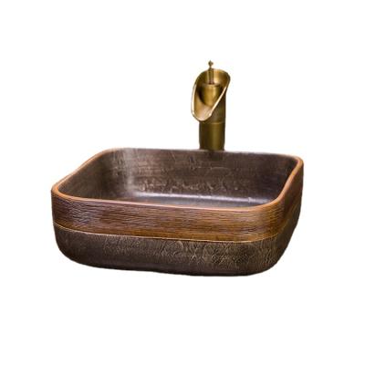 China Modern Bathroom Art Ceramic Basin Factory Direct Above Counter Art Rectangle Hand Sink for sale