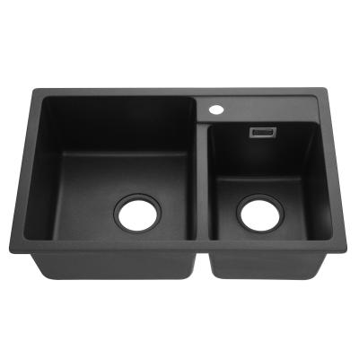 China Without Faucet Hot Selling High Quality Black Sink Kitchen Customized Handmade Kitchen Sink for sale