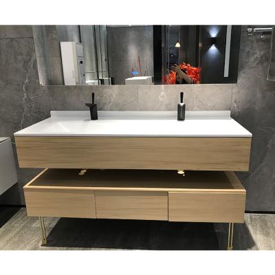 China Customized Modern Bathroom Vanity Freestanding Bathroom Cabinet With Faucet for sale