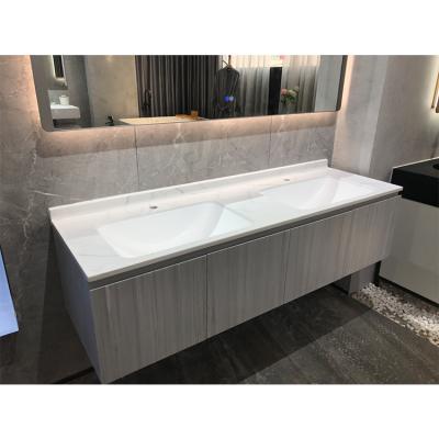 China Modern Custom Luxury Solid Exterior Bathroom Vanity Floor Mounted Bathroom Cabinet for sale