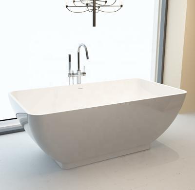 China Freestanding Rectangular Acrylic Bathtub White Freestanding Bathtub for sale