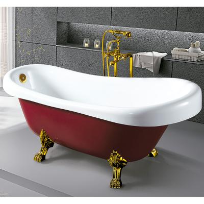 China Clawfeet Round Shape Freestanding Acrylic Bathtub Bowl Small Soaking Tubs Claw Foot Bathtub for sale