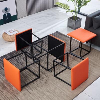 China Multi-Function Multicolor Rubik's Cube (Height) Adjustable Stool Living Room 5 In 1 Nordic Low Stool Apartment Dining Table Storage Stool for sale