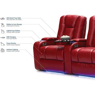 China Luxury Home Cinema Recliner Sofa Set Home Lazy Boy VIP (Other) Theater Furniture Red Leather Recliner Luxury Home Sofa for sale