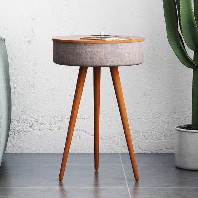 China Wholesale Modern Portable Smart Home Mobile Phone Charger Speaker Table Audio Wooden Wireless Coffee Table for sale