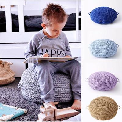 China (Size) Customized High Quality Modern Color Adjustable Home Sofa Stools Chair Hand Weaving Round Stool Pouf Accept OEM/ODM for sale