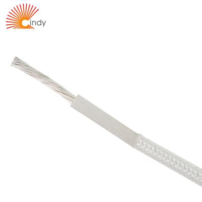 China Electrical Wire Conductor Tinned Copper Woven 300V 200 Degree High Temperature Fiberglass Silicone Cable Jacket High Voltage for sale