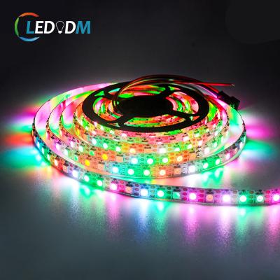 China Indoor& Outdoor decoration WS2812B Digital RGB led strip SMD 5050 96leds/m magic DC 5V RGB color outdoor waterproof IP68 accessible led strip for sale