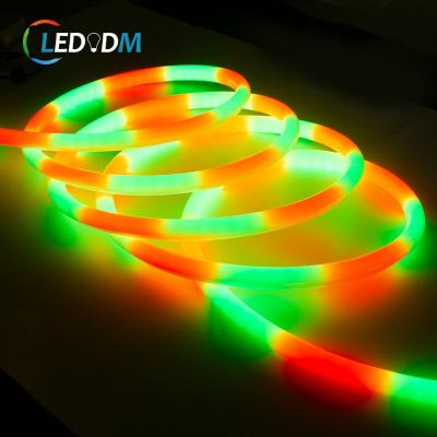 China NEW TREND LANDSCAPE Neon LED Lights Addressable RGB 12V 60LEDs SPI/DMX Controlled Focade / Side View Flex Color Neon Digital Dot Free Strip for sale