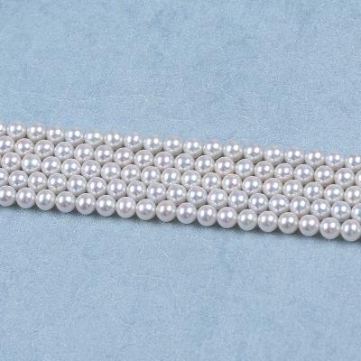 China Top Quality Freshwater Pearl 6-6.5mm AAAAA White Round Loose Freshwater Pearl Strand for sale