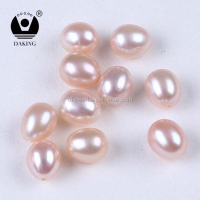 China Freshwater Pearl AAA 7-7.5mm Rice Pink Half-Drilled Pearl Freshwater Pearls for sale