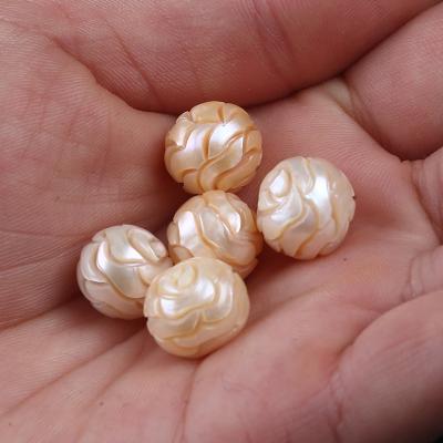 China Freshwater Pearl 12mm Carve Freshwater Pearl Loose Round Pearl Beads for sale