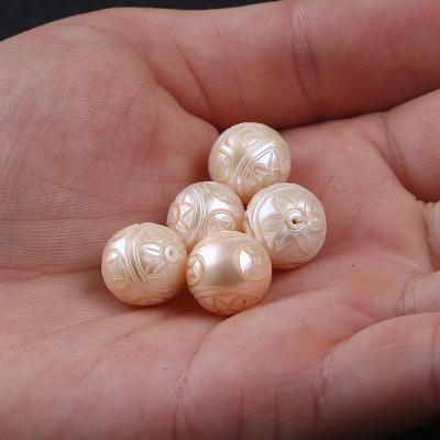 China Freshwater Pearl 11-12mm Carve Freshwater Pearl Loose Round Pearl Beads for sale