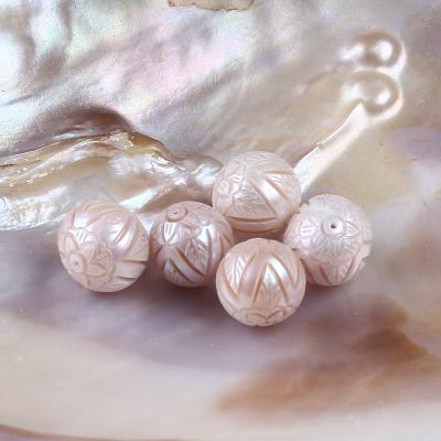 China Freshwater Pearl 11-12mm Natural Carve Freshwater Pearl Loose Round Pearl Beads for sale