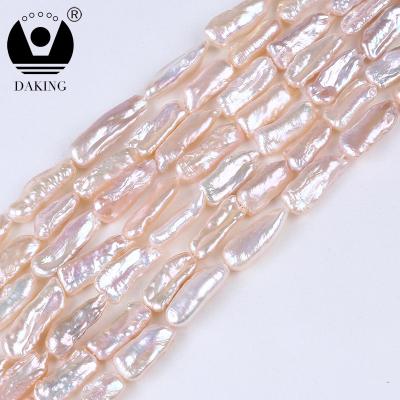 China Natural Pink Freshwater Pearl Keshi Biwa Stick Top-Drilled Freshwater Pearls, 9*25 mm for sale