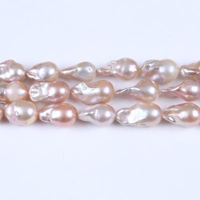 China Large Pearl 14-16mm Freshwater Nucleated Baroque Pearl In Large Hole Loose Strand for sale