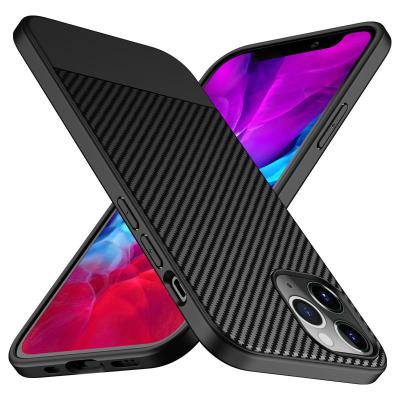 China Flexible Carbon Fiber Style TPU Case Lewei 360 Classic TPU Shockproof Protective Full Cover For iPhone 12/12 Pro 6.1 for sale