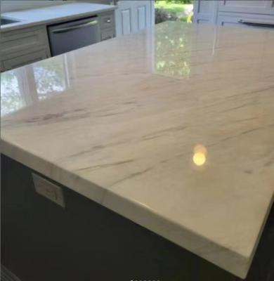 China Modern white marble yellow veins stone countertops,vanity tops & table tops, marble kitchen countertops for sale