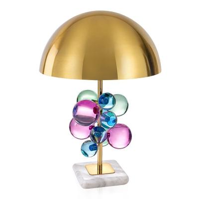 China Post-modern Crystal Decoration Table Lamp LED Mushroom Desk Light Study Bedside Night Lights for sale