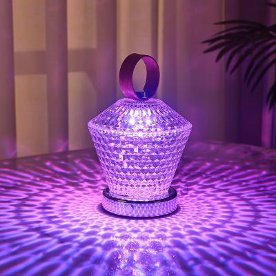 China Creative Contemporary Classic Hotel Bedroom Rechargeable Battery Touch Art Cute Night Light Acrylic Colorful Table Lamp for sale