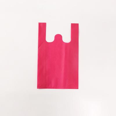 China 25*45*12 2021 folding shopping bag non woven material fabric vest logo shopping bag for sale