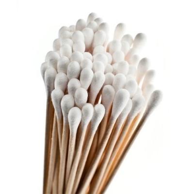 China Long Stem Wood Stick Cotton Swabs OEM ODM Service Biodegradable for sale