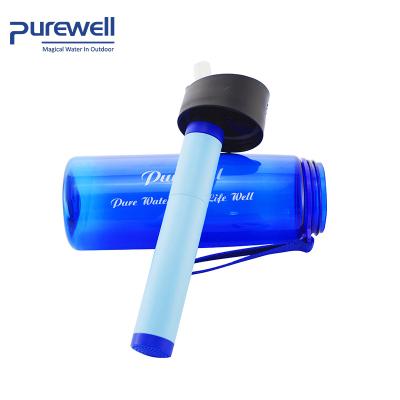 China Outdoor Portable Personal Water Filter Bottle With Filter Straw For Daily Use Survival Hiking Camping for sale