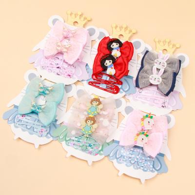 China Cute Cute Kids Headband Children Accessories Princess Hair Clips Set Bobby Hair Clips Baby Girls Cartoon Christmas Hairpins 4PCS/Set for sale