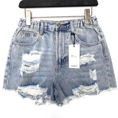 China Breathable Breathable Denim Generous Fold Curling Hot Shorts For Woman High Waisted for sale