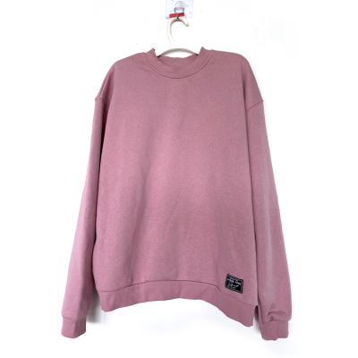 China Breathable Polyester Containing Solid Color Emboss Crewneck Sweatshirt Pullover for sale