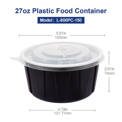 China Food Packaging Box OTOR 27oz 800ml Plastic Lunch Box Microwave Safe Disposable Food Container Togo Containers for sale