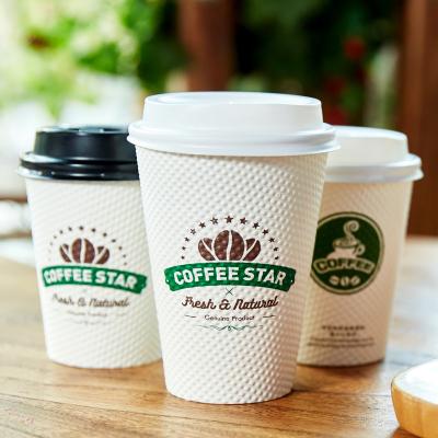 China Custom Otor 8oz 12oz Paper Double Wall Disposable Cups With Logo for sale