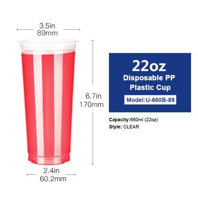 China Custom Disposable Otor22oz Paper Plastic Smoothie Cups Hot And Drinking Beverage Cups for sale