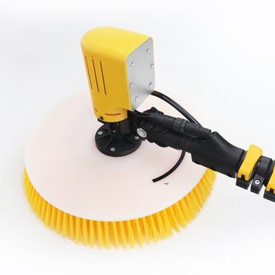 China Single-Disc Solar Panel Cleaning Brush with Long-Distance Water Pump and Telescopic Handle for sale