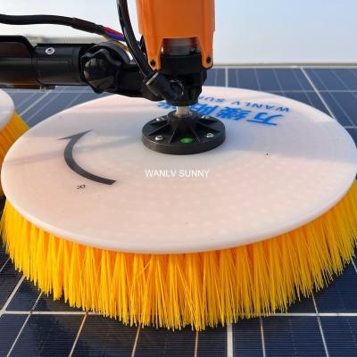 China Physical Cleaning Principle Solar Panel Brush with Yellow Nylon Industrial Brush Roller for sale