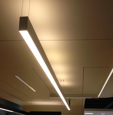 China Customized Aluminum Black Linear Pendant Light Indoor Linear Led Pendant for sale