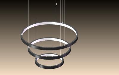 China CR1200X75mm 3 Ring Led Pendant Light 5800lm Circle Pendant Lamp for sale