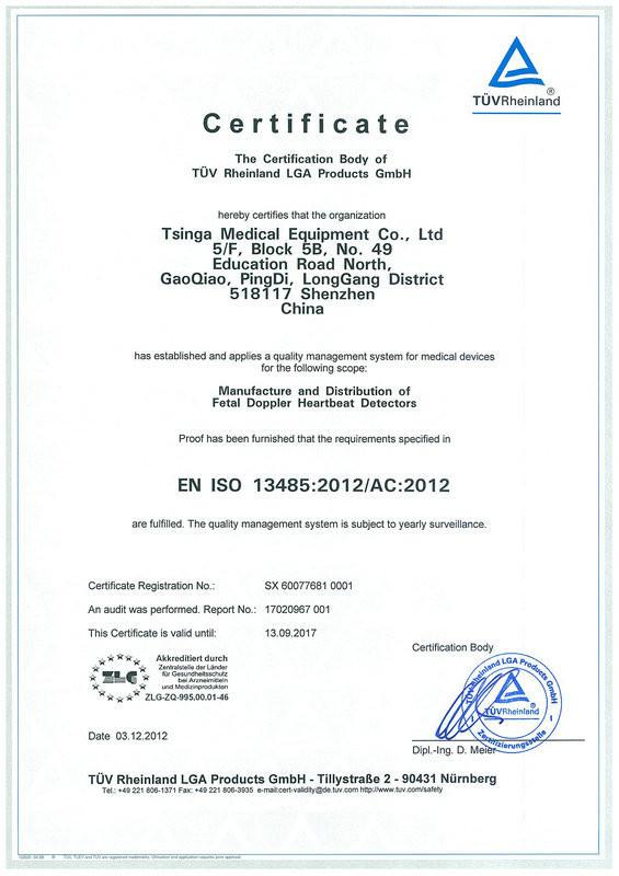 EN ISO.13485:2012/AC:2012 - Tsinga Medical Equipment Co.,Ltd