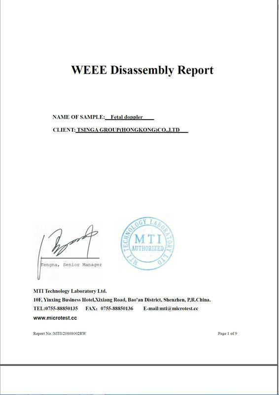 Weee disassembly report - Tsinga Medical Equipment Co.,Ltd