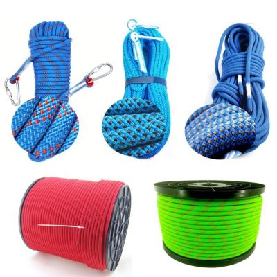 China Nylon66 Hot Selling 9mm/10mm/10.5mm/11mm/12mm/13mm/14mm Braided Kernmantle Nylon Static Climbing Ropes Safety Outdoor Static Ropes for sale